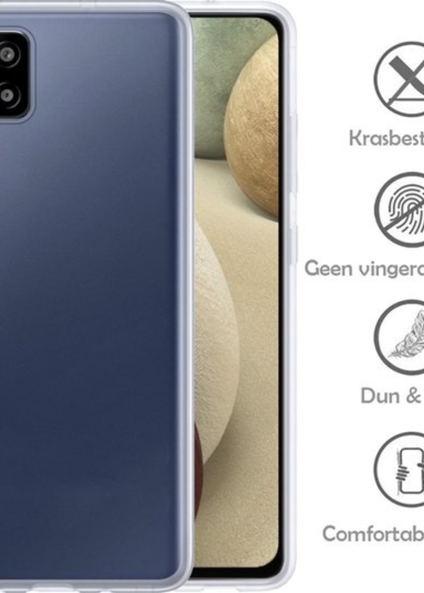 LUQ Hoesje Geschikt voor Samsung A12 Hoesje Siliconen Case - Hoes Geschikt voor Samsung Galaxy A12 Hoes Siliconen - Transparant