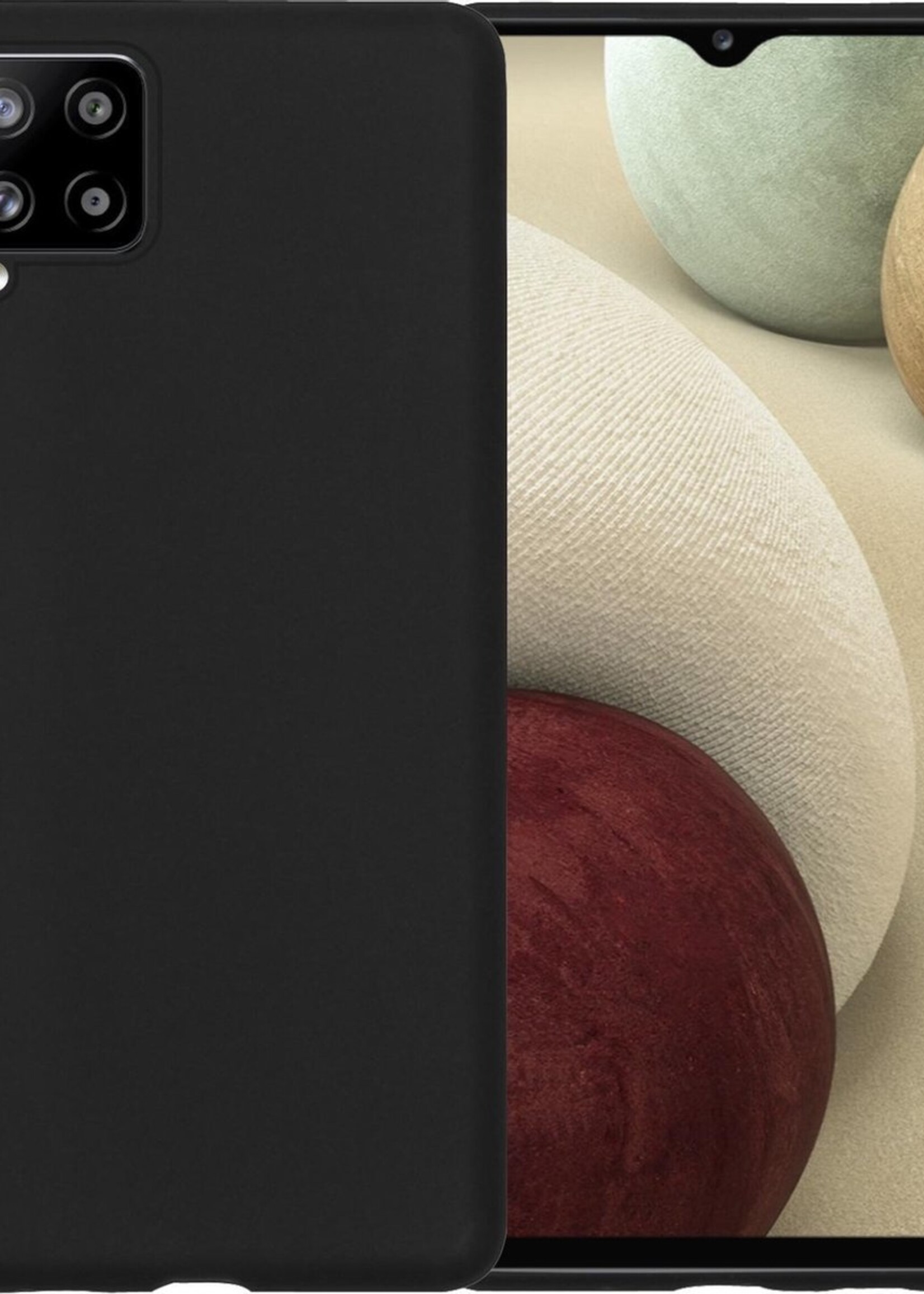 LUQ Hoesje Geschikt voor Samsung A12 Hoesje Siliconen Case - Hoes Geschikt voor Samsung Galaxy A12 Hoes Siliconen - Zwart