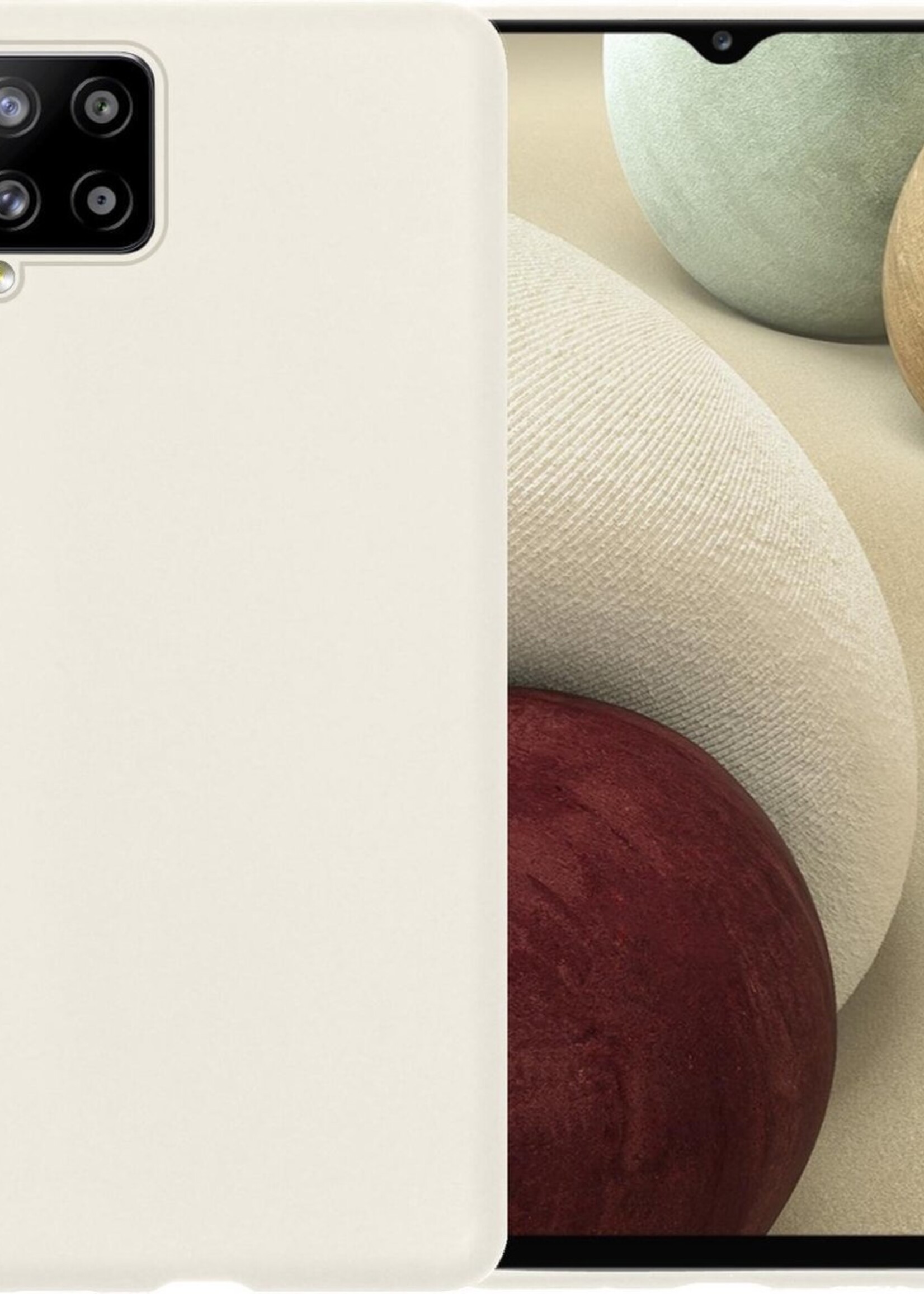 LUQ Hoesje Geschikt voor Samsung A12 Hoesje Siliconen Case - Hoes Geschikt voor Samsung Galaxy A12 Hoes Siliconen - Wit