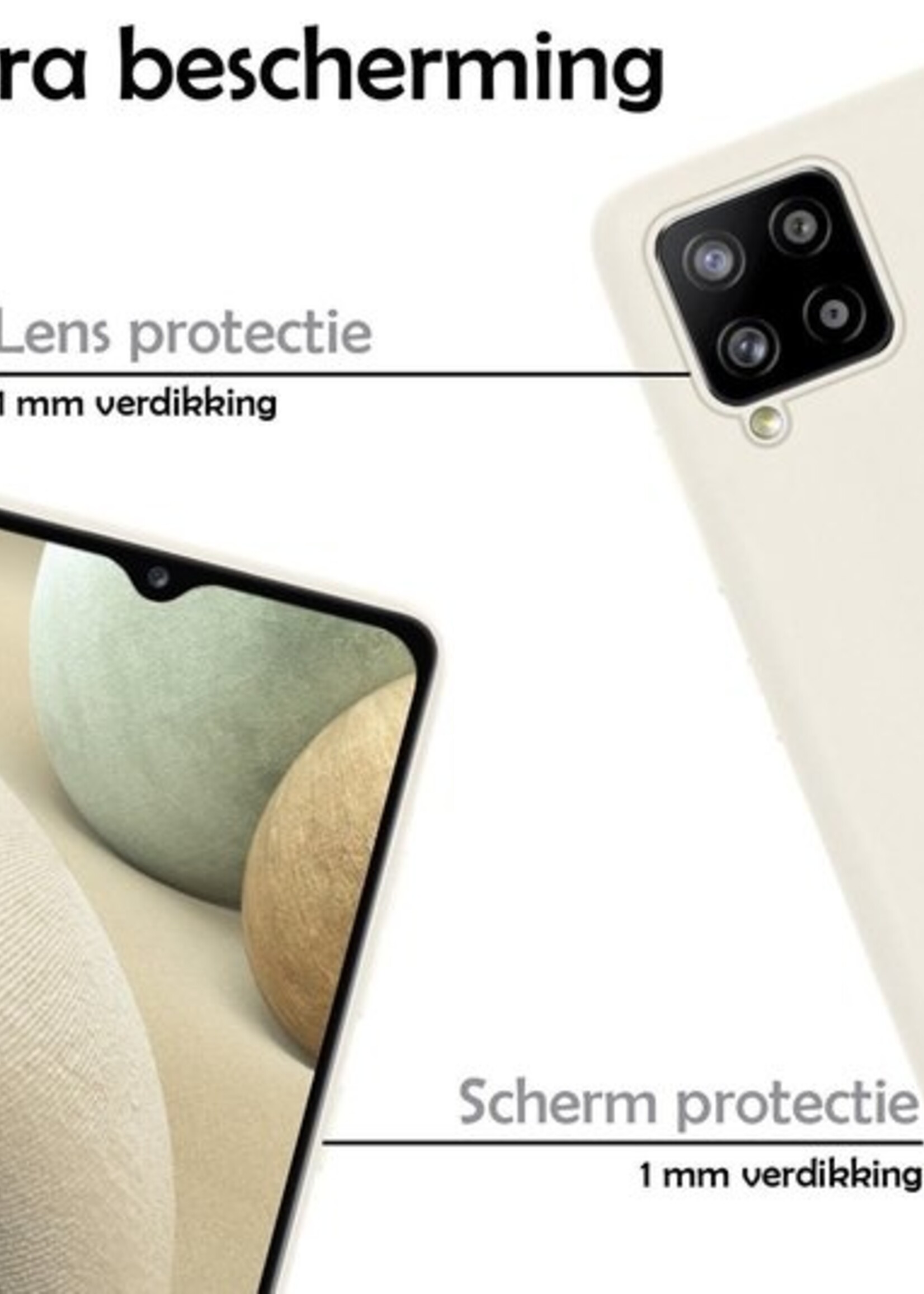 LUQ Hoesje Geschikt voor Samsung A12 Hoesje Siliconen Case - Hoes Geschikt voor Samsung Galaxy A12 Hoes Siliconen - Wit