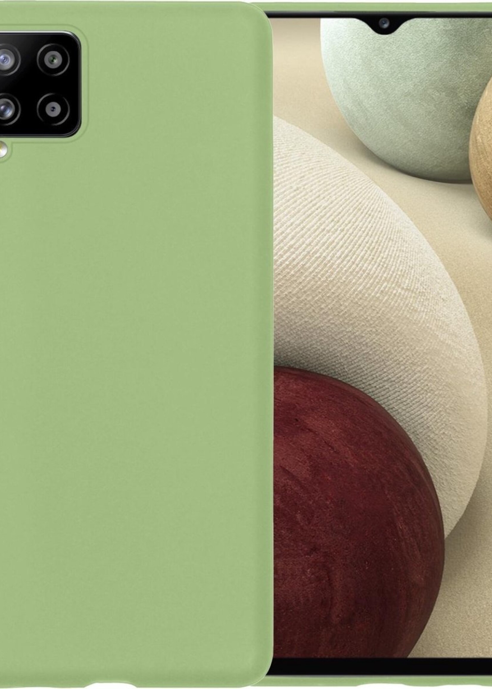 LUQ Hoesje Geschikt voor Samsung A12 Hoesje Siliconen Case - Hoes Geschikt voor Samsung Galaxy A12 Hoes Siliconen - Groen