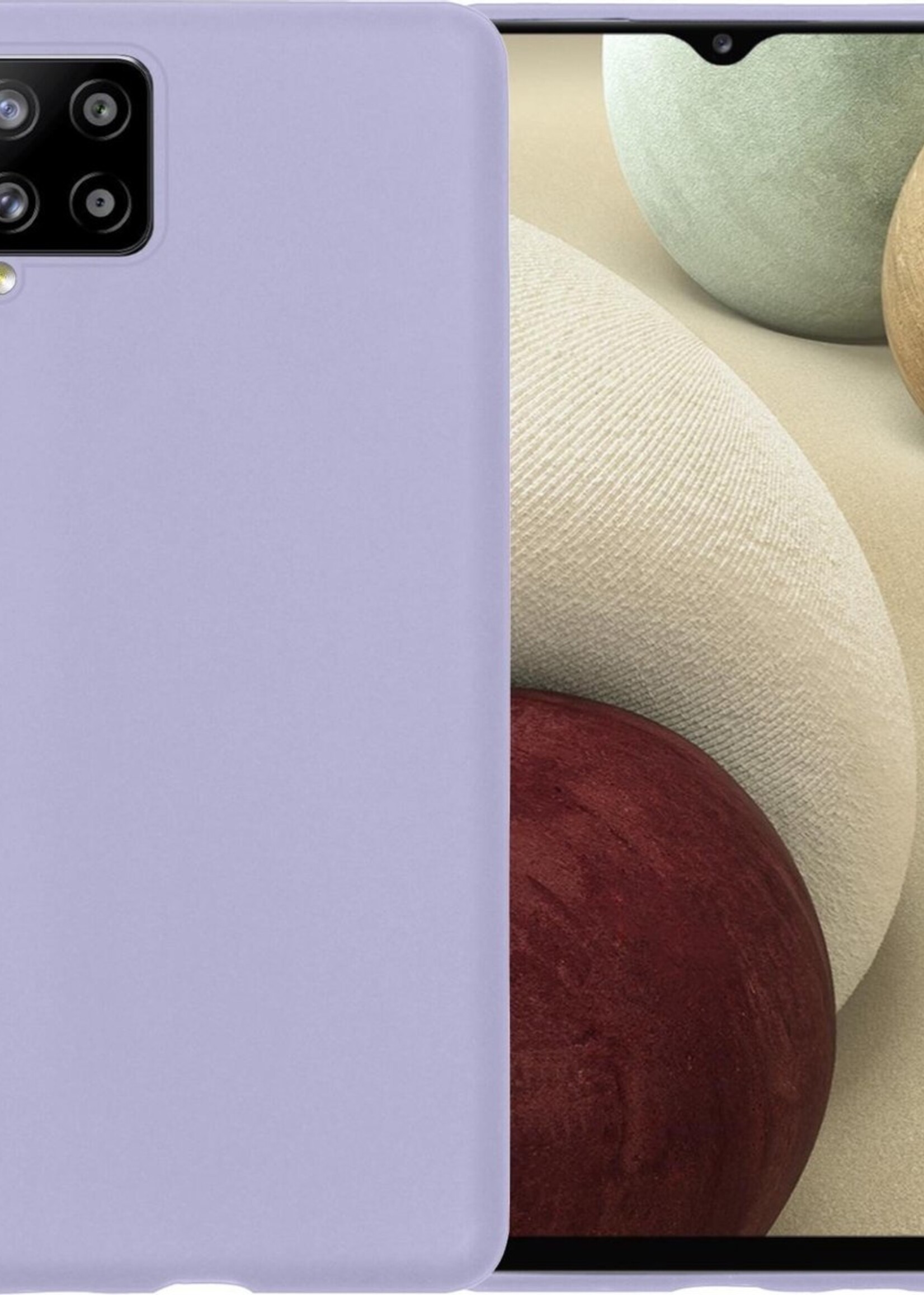 LUQ Hoesje Geschikt voor Samsung A12 Hoesje Siliconen Case - Hoes Geschikt voor Samsung Galaxy A12 Hoes Siliconen - Lila