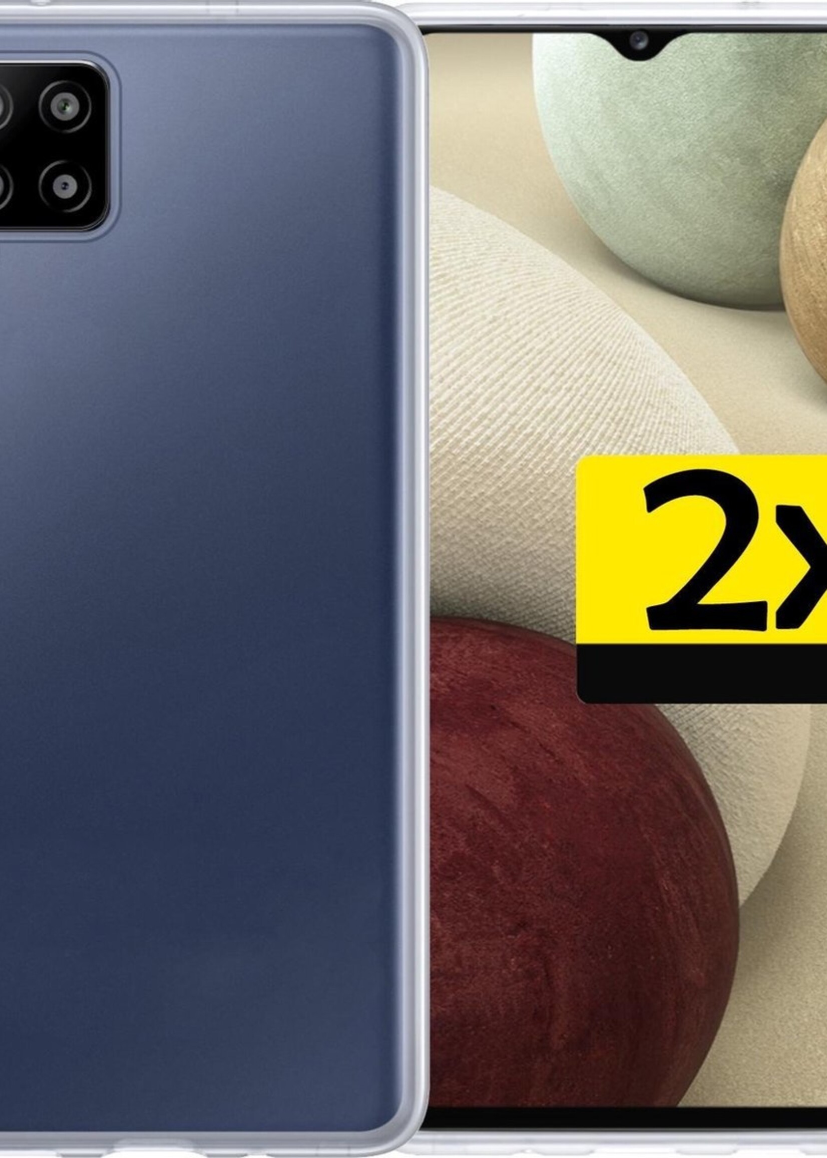 LUQ Hoesje Geschikt voor Samsung A12 Hoesje Siliconen Case - Hoes Geschikt voor Samsung Galaxy A12 Hoes Siliconen - Transparant - 2 Stuks