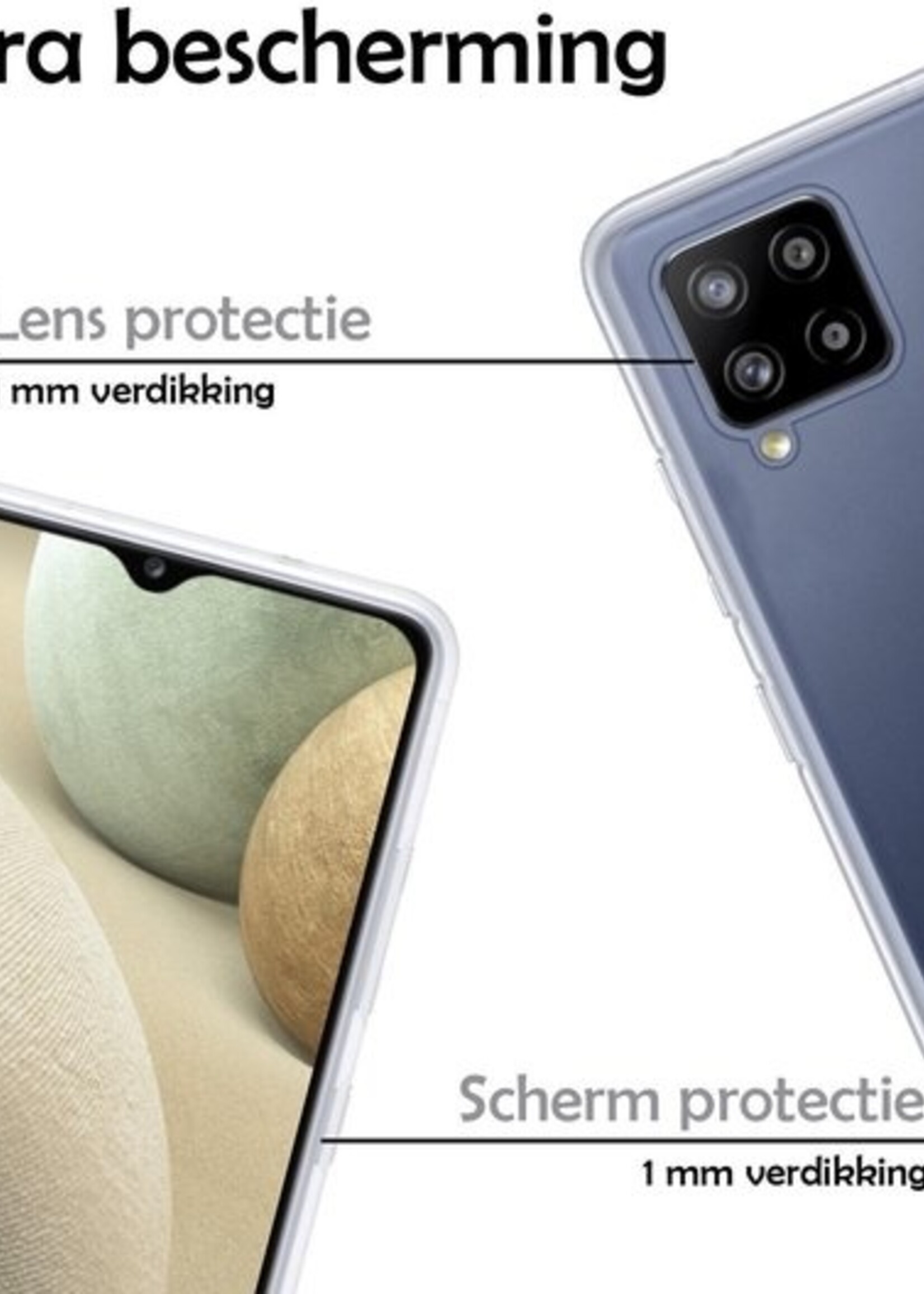 LUQ Hoesje Geschikt voor Samsung A12 Hoesje Siliconen Case - Hoes Geschikt voor Samsung Galaxy A12 Hoes Siliconen - Transparant - 2 Stuks
