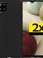 LUQ 2 PACK - LUQ Samsung Galaxy A12 hoesje siliconen - Zwart