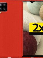 LUQ 2 PACK - LUQ Samsung Galaxy A12 hoesje siliconen - Rood
