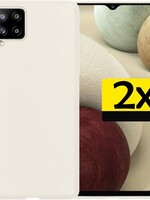 LUQ 2 PACK - LUQ Samsung Galaxy A12 hoesje siliconen - Wit