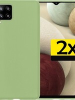 LUQ 2 PACK - LUQ Samsung Galaxy A12 hoesje siliconen - Groen