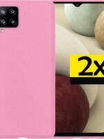 LUQ 2 PACK - LUQ Samsung Galaxy A12 hoesje siliconen - Roze