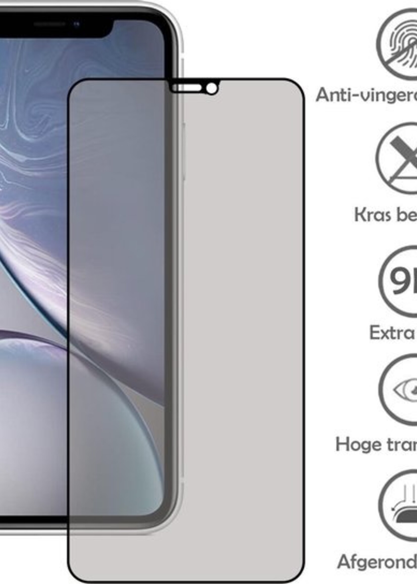 LUQ Screenprotector Geschikt voor iPhone 11 Privacy Screenprotector Bescherm Glas - Privacy Screenprotector Geschikt voor iPhone 11 Screenprotector Glas - 3 Stuks