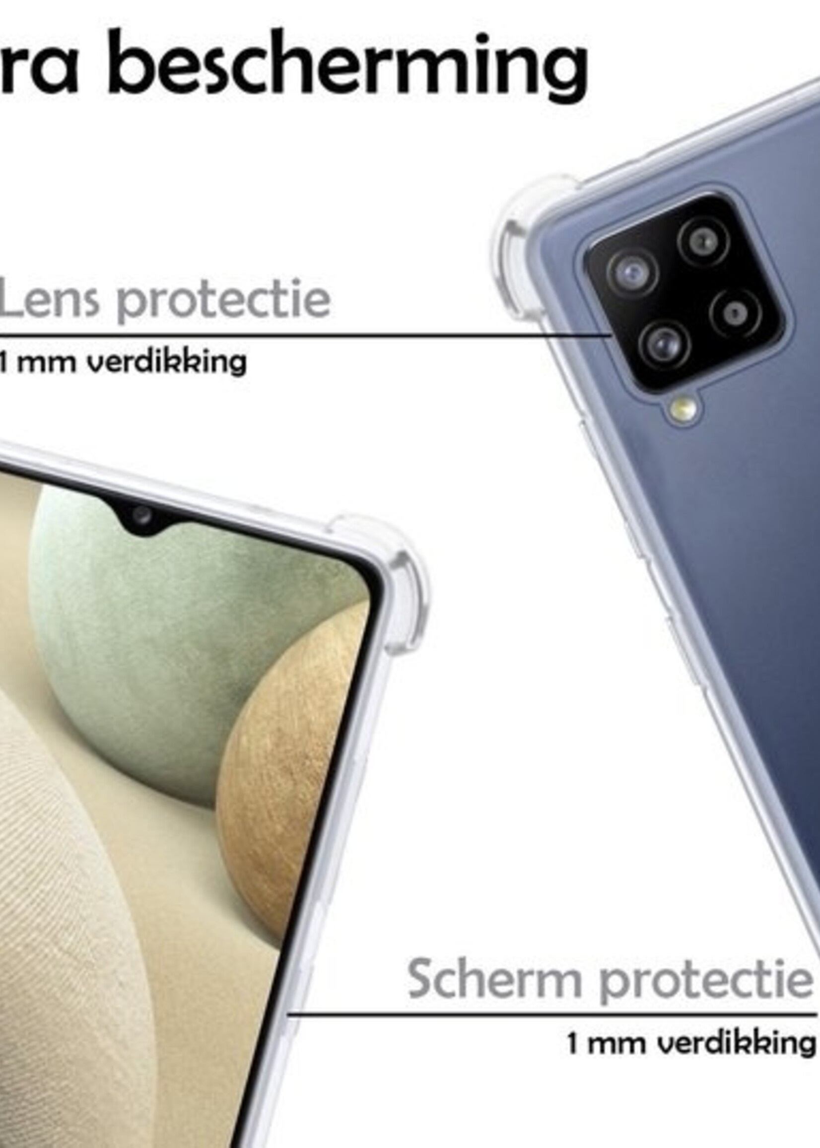 LUQ Hoesje Geschikt voor Samsung A12 Hoesje Shockproof Case Siliconen - Hoes Geschikt voor Samsung Galaxy A12 Hoes Cover Siliconen - Transparant