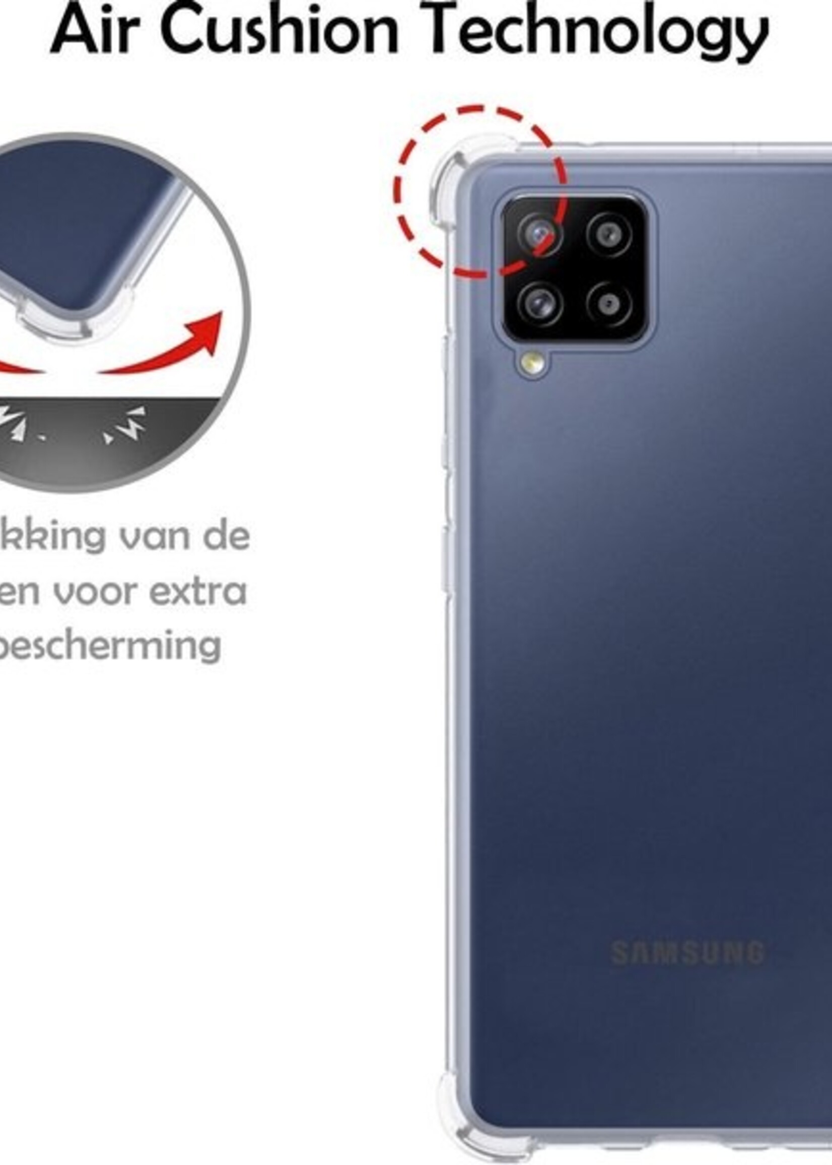 LUQ Hoesje Geschikt voor Samsung A12 Hoesje Shockproof Case Siliconen - Hoes Geschikt voor Samsung Galaxy A12 Hoes Cover Siliconen - Transparant