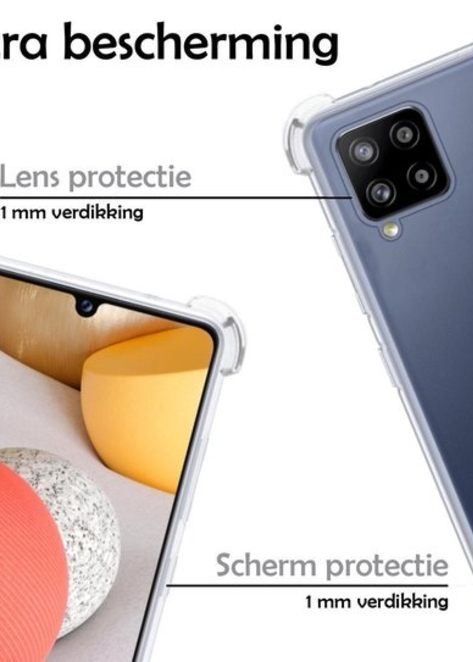 LUQ Hoesje Geschikt voor Samsung A42 Hoesje Shockproof Case Siliconen - Hoes Geschikt voor Samsung Galaxy A42 Hoes Cover Siliconen - Transparant - 2 Stuks