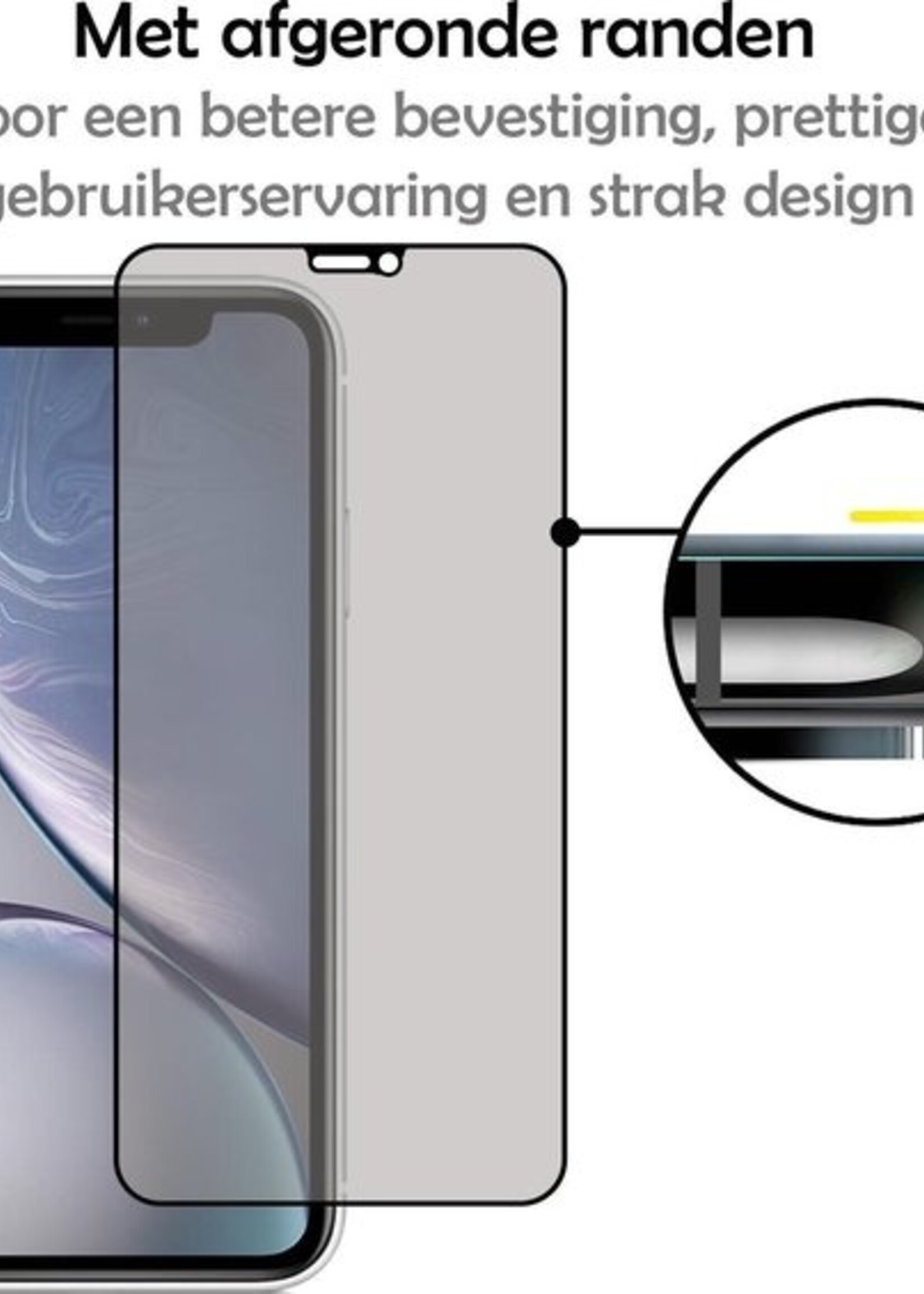 LUQ Screenprotector Geschikt voor iPhone XR Privacy Screenprotector Bescherm Glas - Privacy Screenprotector Geschikt voor iPhone XR Screenprotector Glas - 2 Stuks