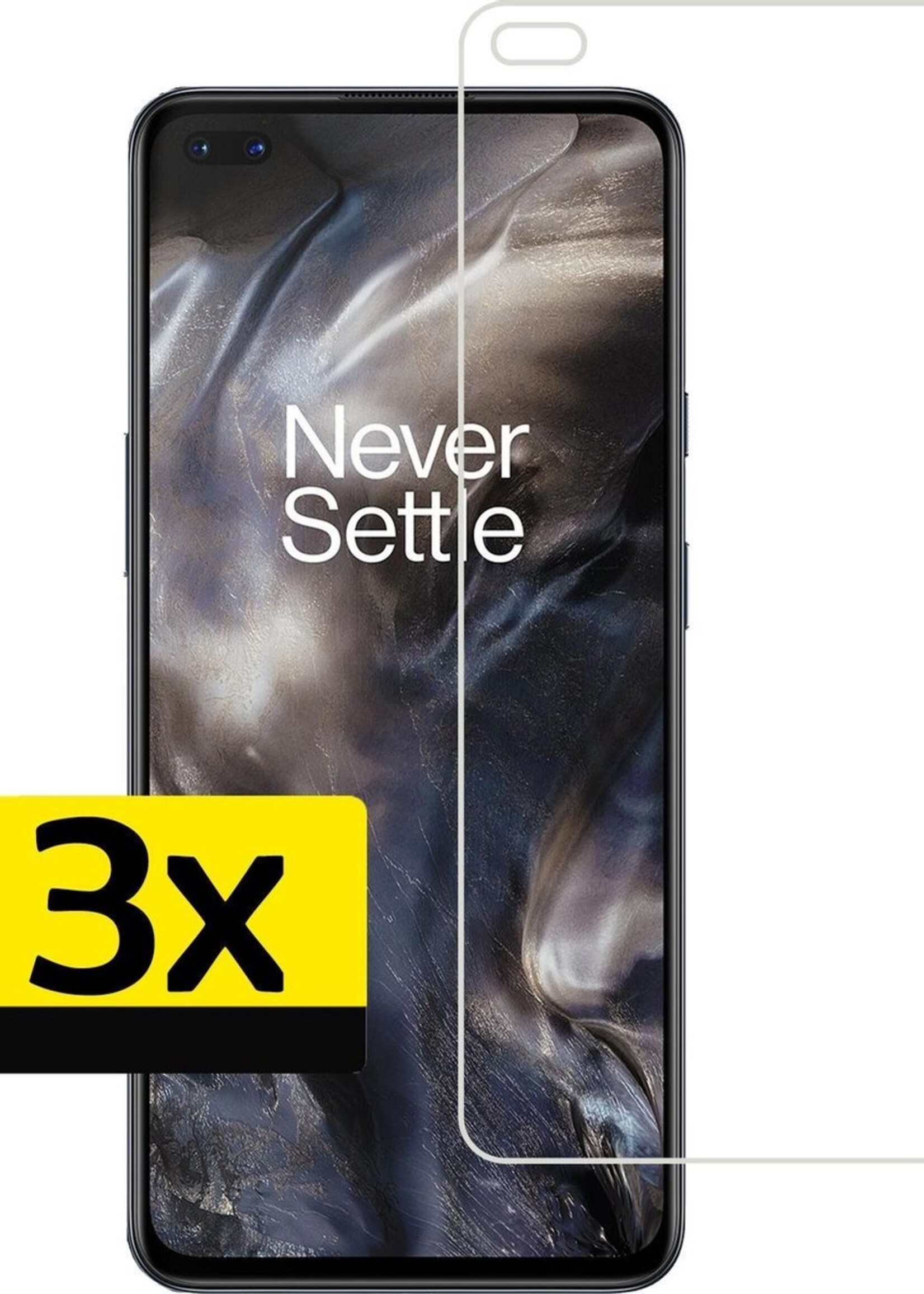 LUQ Screenprotector Geschikt voor OnePlus Nord Screenprotector Beschermglas Gehard Glas - Screenprotector Geschikt voor OnePlus Nord Screenprotector Glas - 3 Stuks
