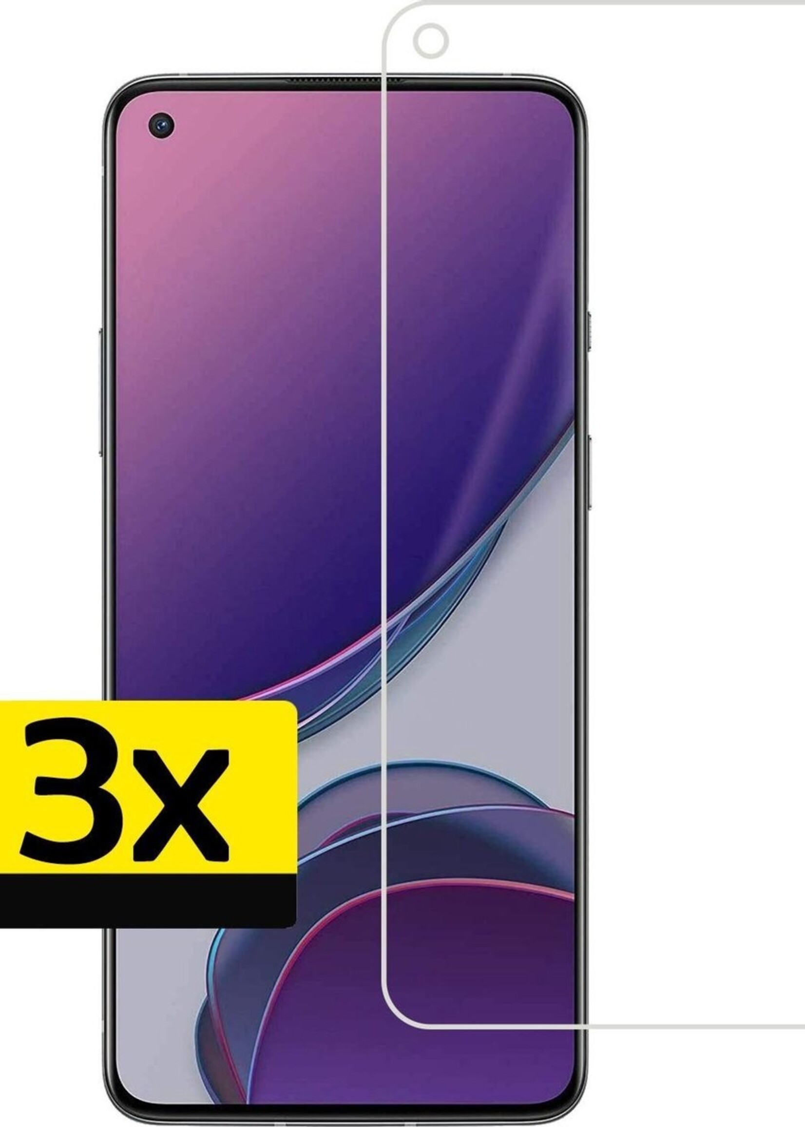 LUQ Screenprotector Geschikt voor OnePlus 8T Screenprotector Beschermglas Gehard Glas - Screenprotector Geschikt voor OnePlus 8T Screenprotector Glas - 3 Stuks