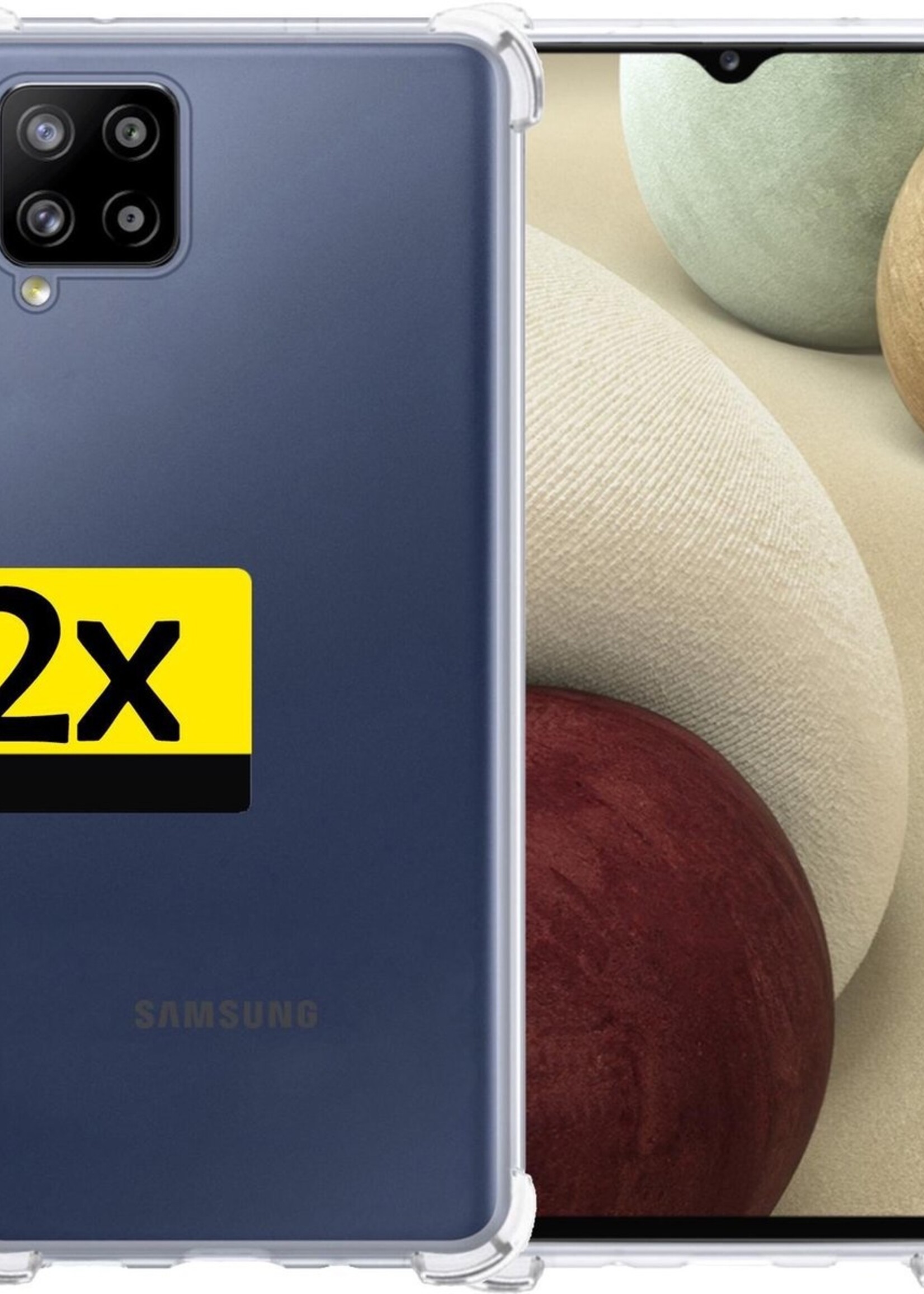 LUQ Hoesje Geschikt voor Samsung A12 Hoesje Shockproof Case Siliconen - Hoes Geschikt voor Samsung Galaxy A12 Hoes Cover Siliconen - Transparant - 2 Stuks