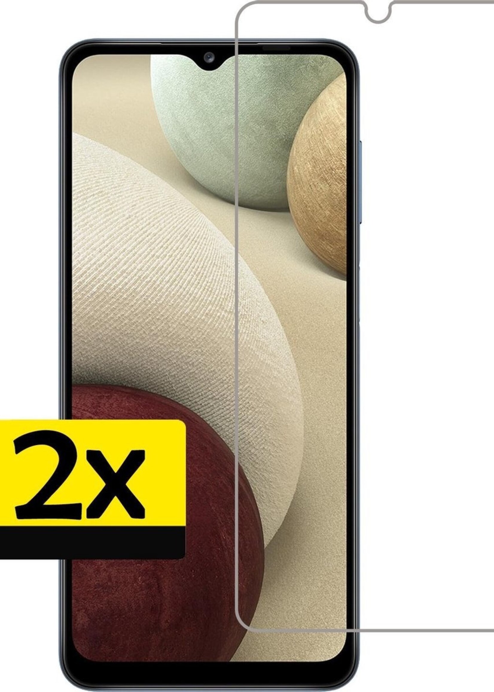 LUQ Screenprotector Geschikt voor Samsung A12 Screenprotector Beschermglas Gehard Glas - Screenprotector Geschikt voor Samsung Galaxy A12 Screenprotector Glas - 2 Stuks