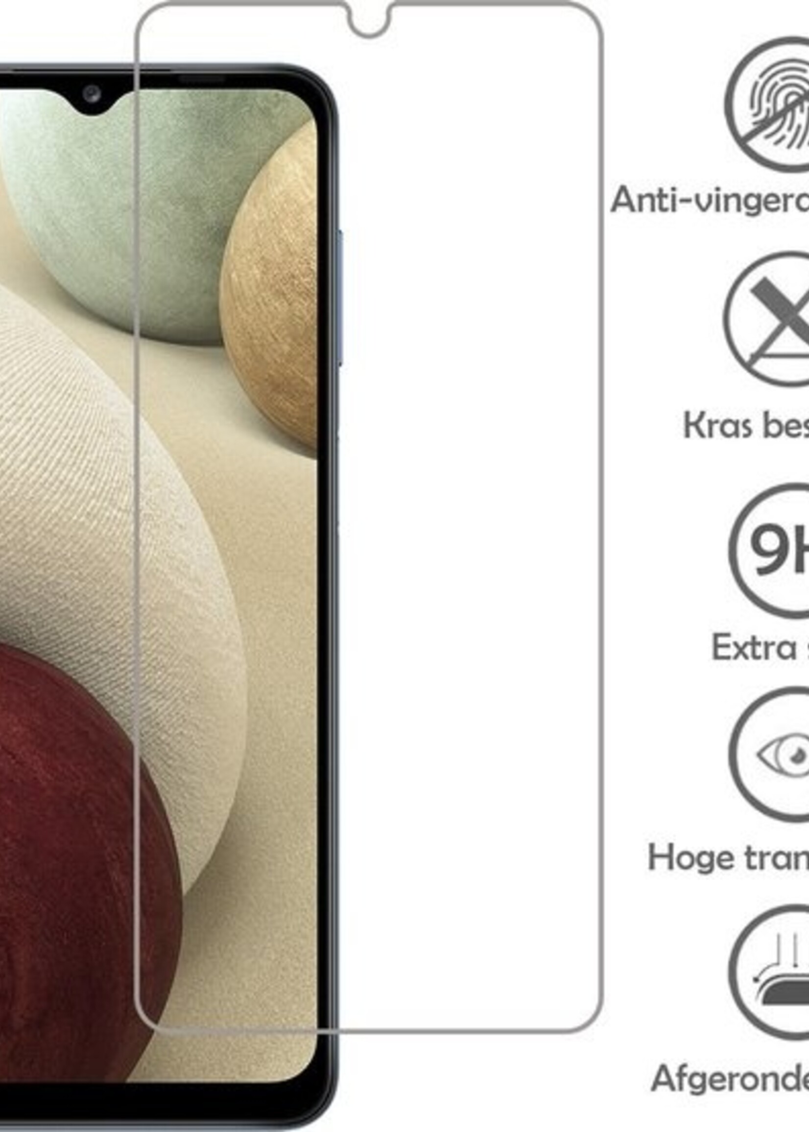 LUQ Screenprotector Geschikt voor Samsung A12 Screenprotector Beschermglas Gehard Glas - Screenprotector Geschikt voor Samsung Galaxy A12 Screenprotector Glas - 2 Stuks