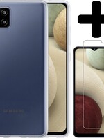LUQ LUQ Samsung Galaxy A12 hoesje siliconen transparant + screenprotector