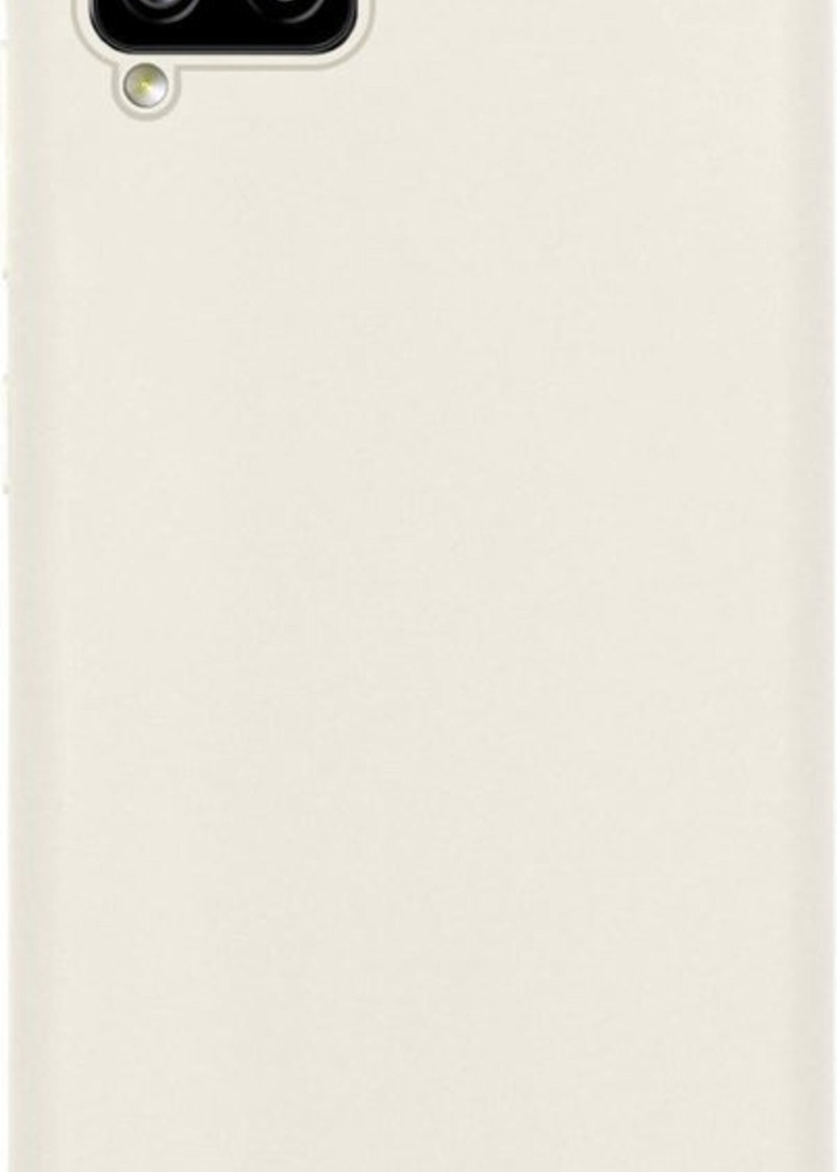 LUQ Hoesje Geschikt voor Samsung A12 Hoesje Siliconen Case Met Screenprotector - Hoes Geschikt voor Samsung Galaxy A12 Hoes Siliconen - Wit
