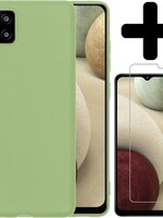 LUQ LUQ Samsung Galaxy A12 hoesje siliconen groen + screenprotector