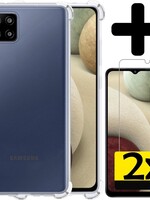 LUQ LUQ Samsung Galaxy A12 hoesje shock proof + 2x screenprotector