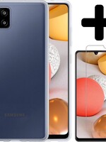 LUQ LUQ Samsung Galaxy A42 hoesje siliconen transparant + screenprotector