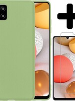 LUQ LUQ Samsung Galaxy A42 hoesje siliconen groen + screenprotector