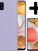 LUQ LUQ Samsung Galaxy A42 hoesje siliconen lila + screenprotector
