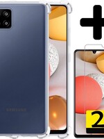 LUQ LUQ Samsung Galaxy A42 hoesje shock proof + 2x screenprotector