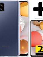 LUQ LUQ Samsung Galaxy A42 hoesje siliconen transparant + 2x screenprotector