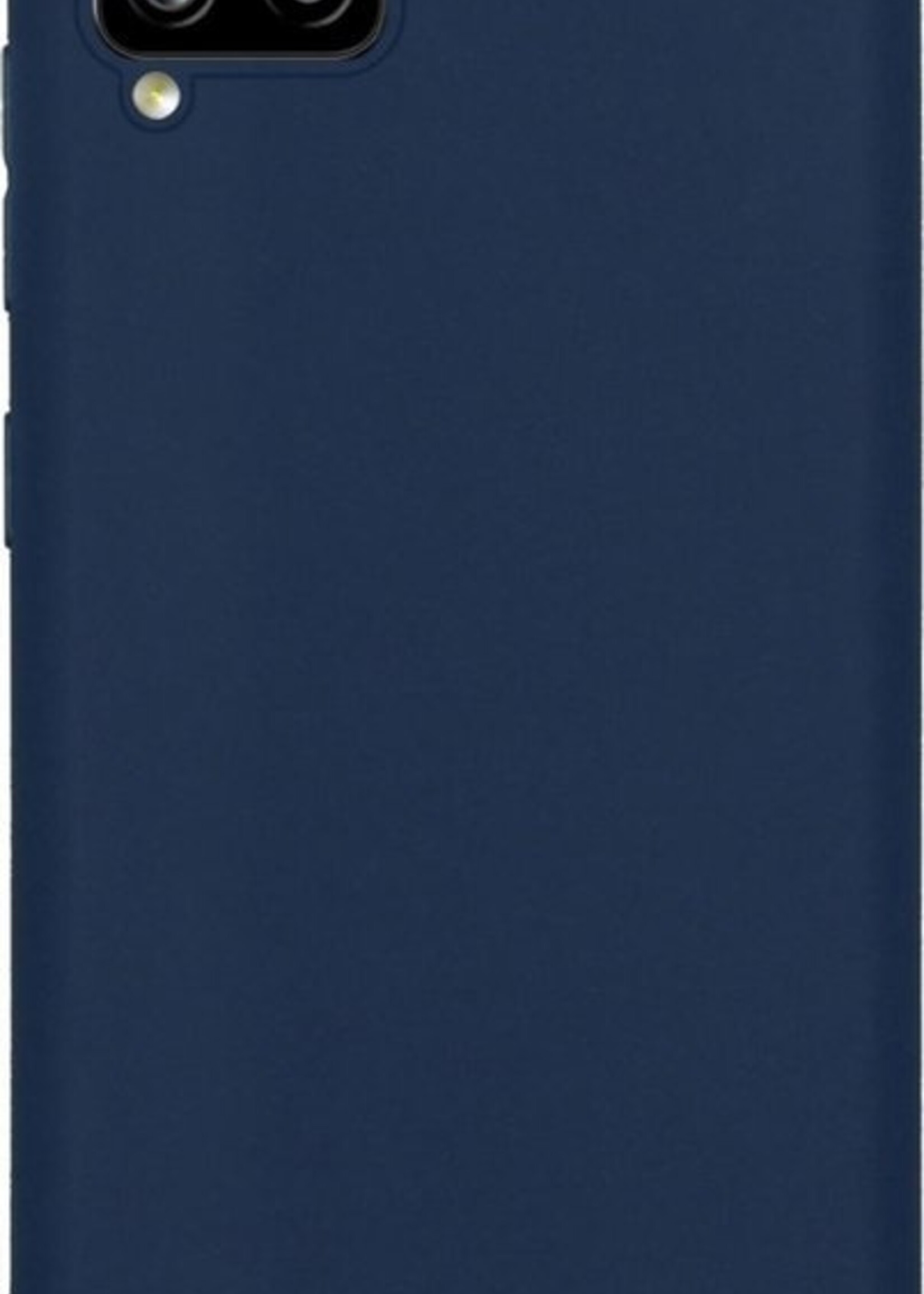 LUQ Hoesje Geschikt voor Samsung A42 Hoesje Siliconen Case Met 2x Screenprotector - Hoes Geschikt voor Samsung Galaxy A42 Hoes Siliconen - Donkerblauw
