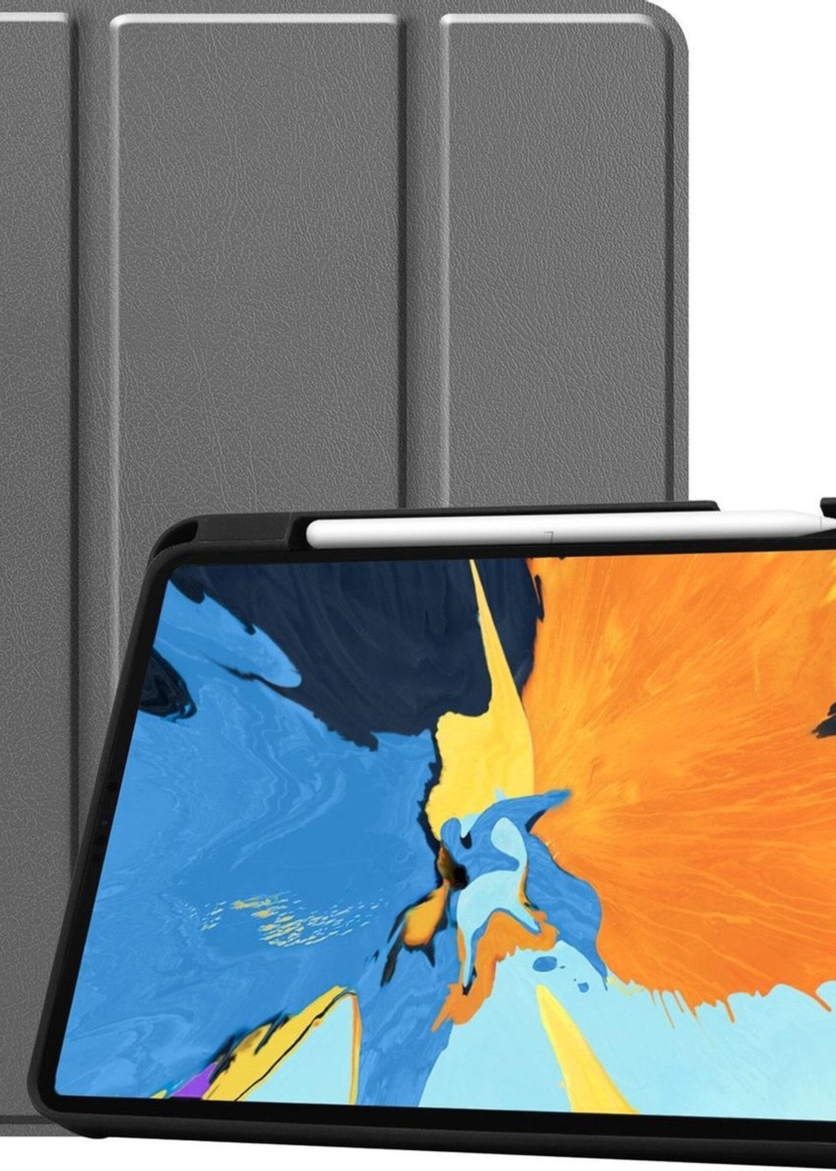 LUQ Hoes Geschikt voor iPad Pro 2020 (11 inch) Hoes Luxe Hoesje Case Met Uitsparing Geschikt voor Apple Pencil - Hoesje Geschikt voor iPad Pro 11 inch (2020) Hoes Cover - Grijs