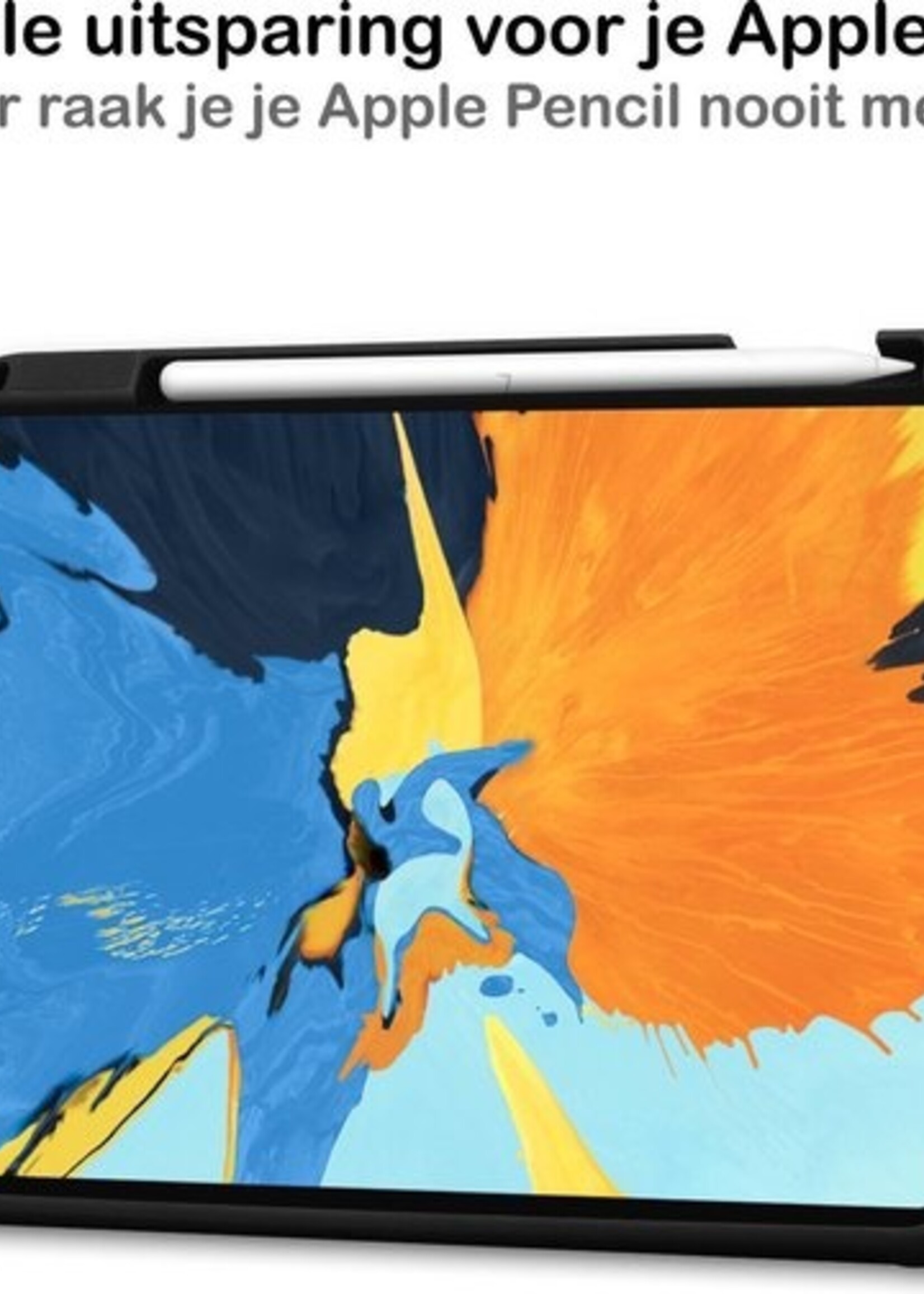 LUQ Hoes Geschikt voor iPad Pro 2020 (11 inch) Hoes Luxe Hoesje Case Met Uitsparing Geschikt voor Apple Pencil - Hoesje Geschikt voor iPad Pro 11 inch (2020) Hoes Cover - Donkerblauw