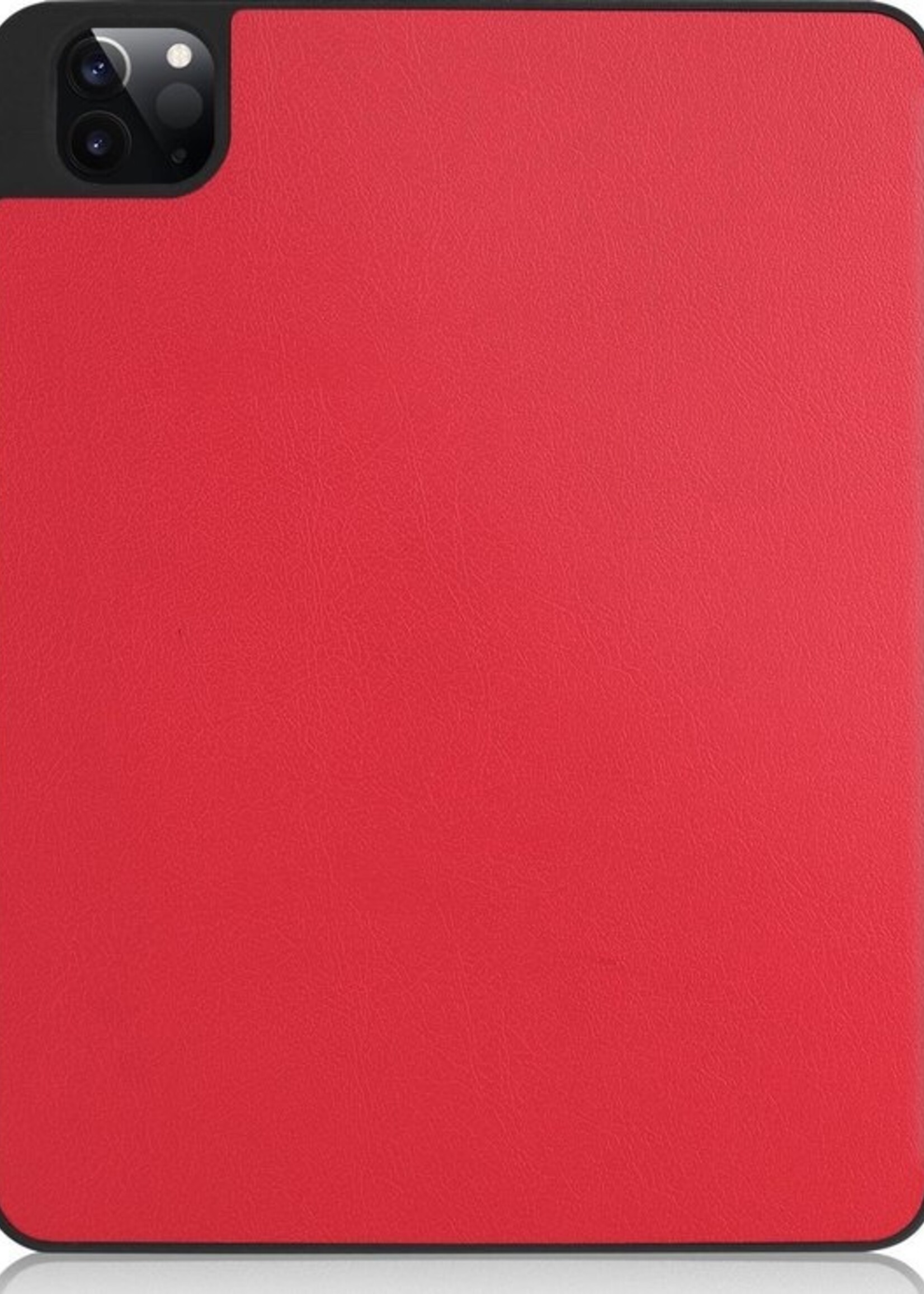 LUQ Hoes Geschikt voor iPad Pro 2020 (11 inch) Hoes Luxe Hoesje Case Met Uitsparing Geschikt voor Apple Pencil Met Screenprotector - Hoesje Geschikt voor iPad Pro 11 inch (2020) Hoes Cover - Rood