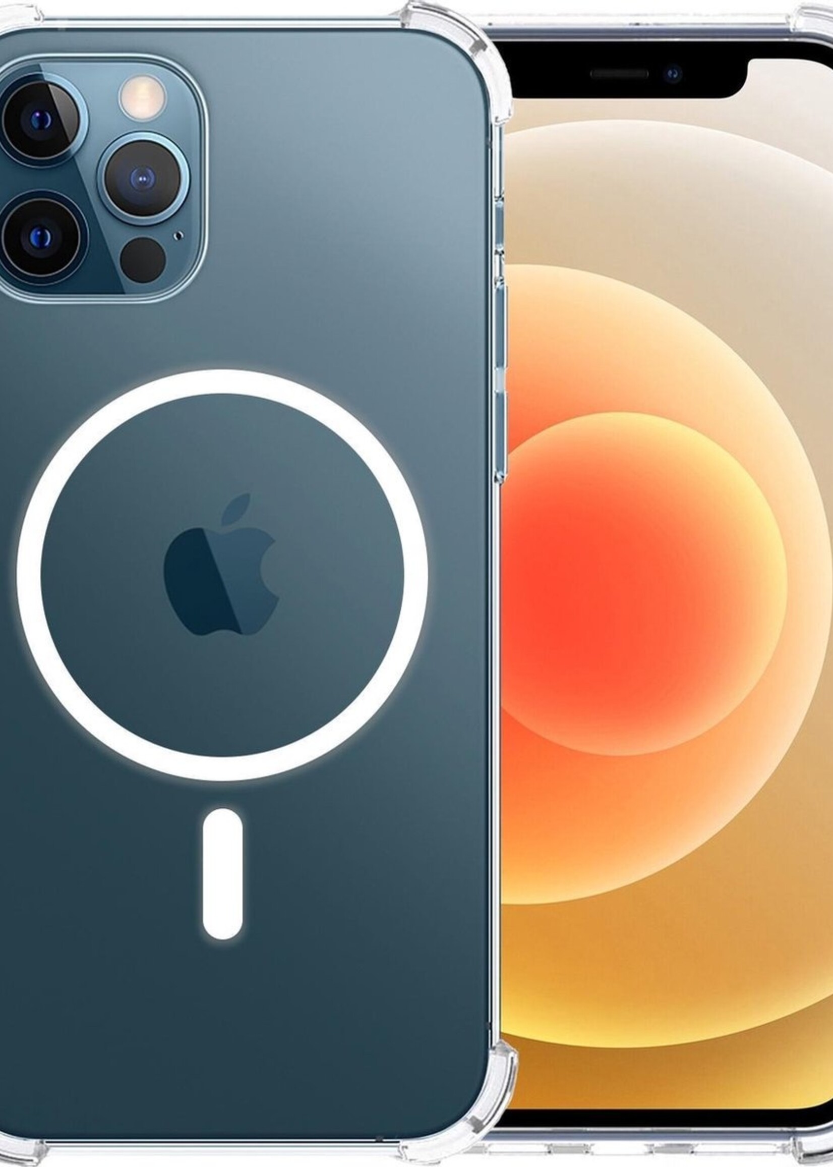 LUQ Hoesje Geschikt voor iPhone 12 Pro Hoesje Geschikt voor Magsafe Shockproof Case - Hoes Geschikt voor iPhone 12 Pro Hoesje Magsafe Shock Proof - Transparant