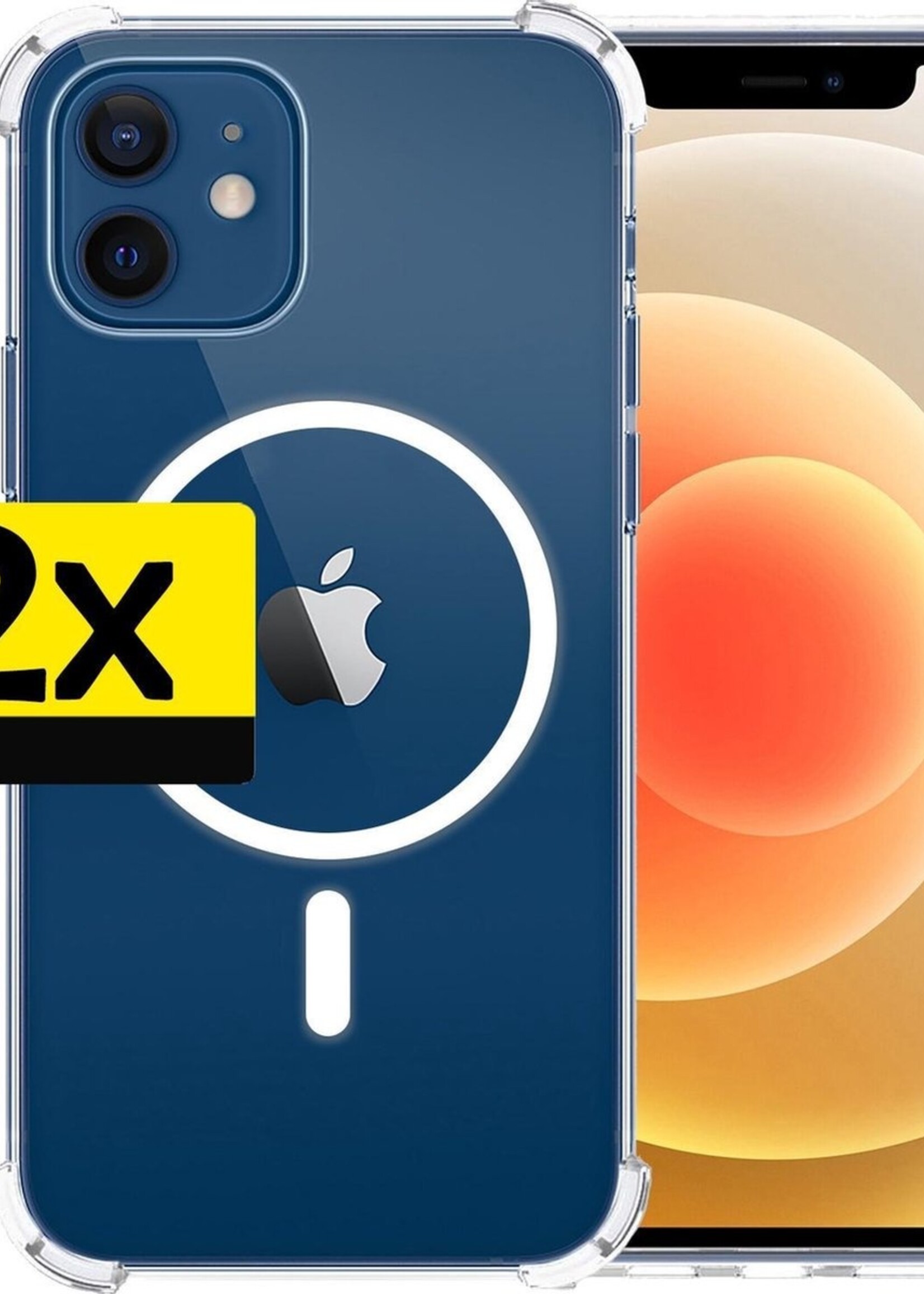 LUQ Hoesje Geschikt voor iPhone 12 Mini Hoesje Geschikt voor Magsafe Shockproof Case - Hoes Geschikt voor iPhone 12 Mini Hoesje Magsafe Shock Proof - Transparant - 2 Stuks