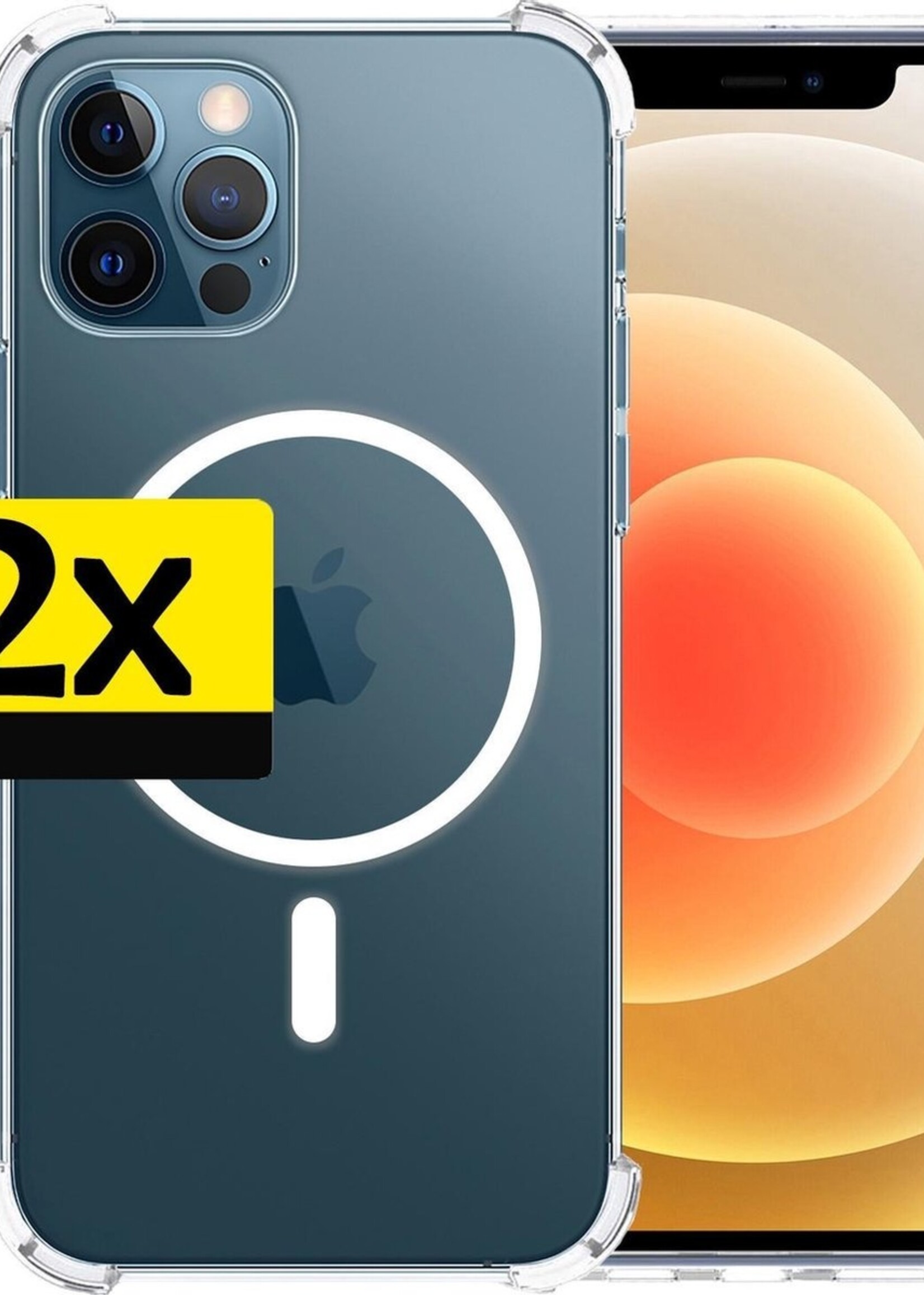 LUQ Hoesje Geschikt voor iPhone 12 Pro Hoesje Geschikt voor Magsafe Shockproof Case - Hoes Geschikt voor iPhone 12 Pro Hoesje Magsafe Shock Proof - Transparant - 2 Stuks