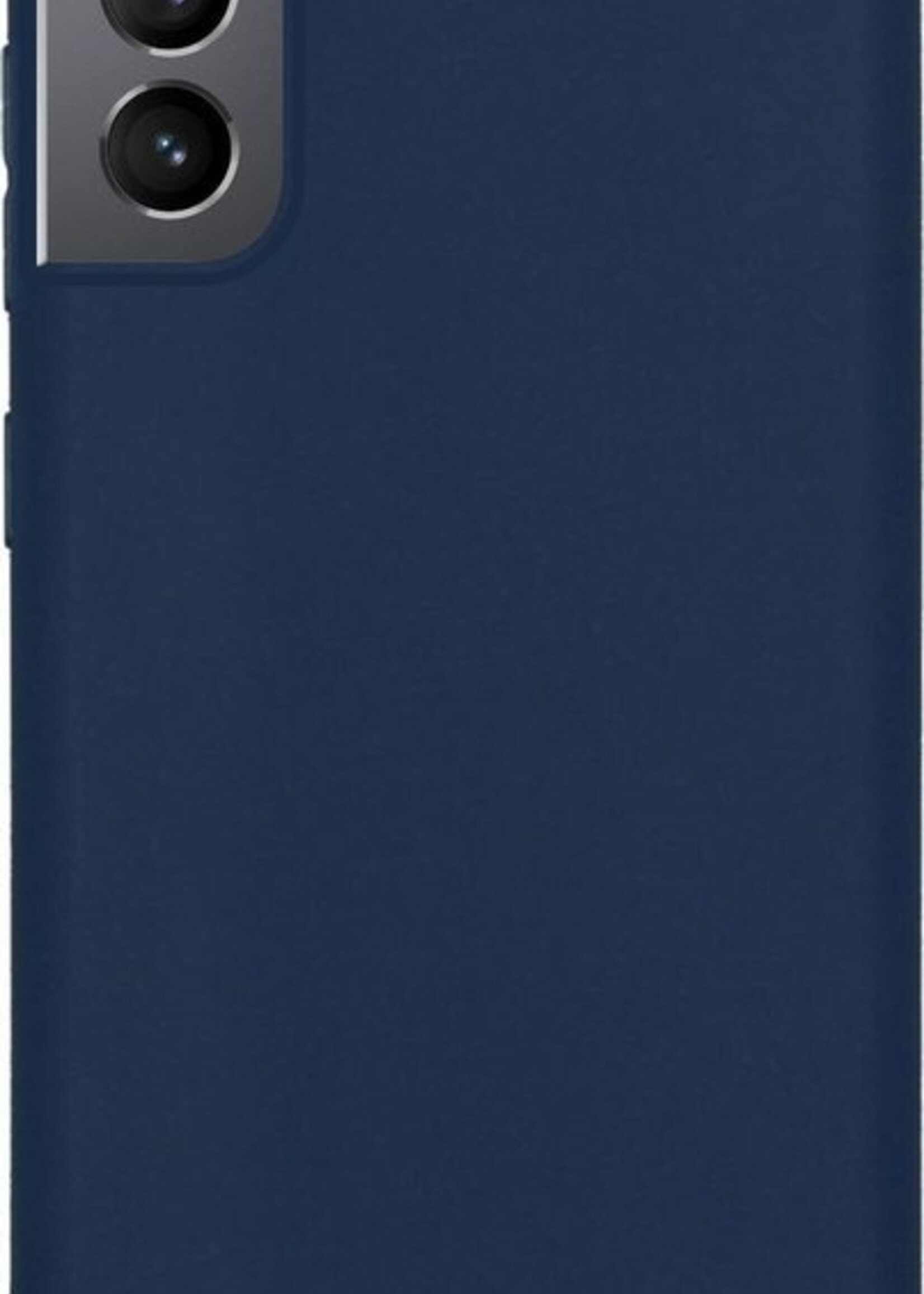 LUQ Hoesje Geschikt voor Samsung S21 Hoesje Siliconen Case - Hoes Geschikt voor Samsung Galaxy S21 Hoes Siliconen - Donkerblauw