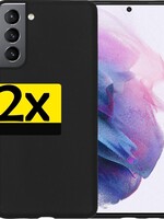 LUQ 2 PACK - LUQ Samsung Galaxy S21 hoesje siliconen - Zwart