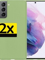 LUQ 2 PACK - LUQ Samsung Galaxy S21 hoesje siliconen - Groen