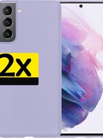 LUQ 2 PACK - LUQ Samsung Galaxy S21 hoesje siliconen - Lila