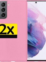 LUQ 2 PACK - LUQ Samsung Galaxy S21 hoesje siliconen - Roze