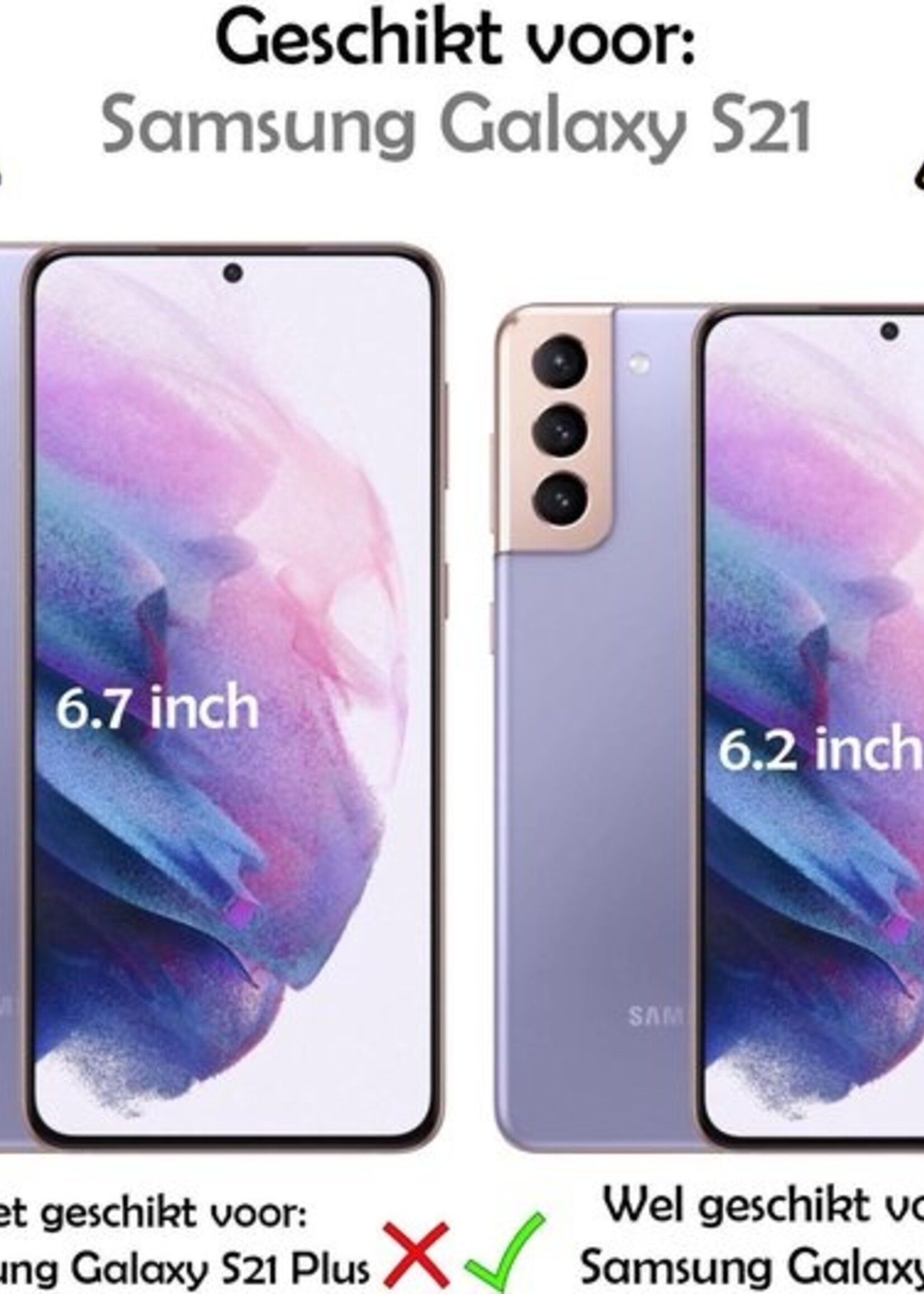 LUQ Hoesje Geschikt voor Samsung S21 Hoesje Siliconen Case - Hoes Geschikt voor Samsung Galaxy S21 Hoes Siliconen - Roze - 2 Stuks