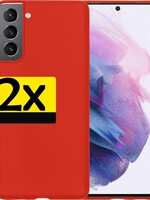 LUQ 2 PACK - LUQ Samsung Galaxy S21 Plus hoesje siliconen - Rood