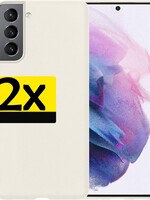 LUQ 2 PACK - LUQ Samsung Galaxy S21 Plus hoesje siliconen - Wit