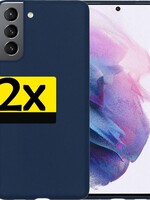LUQ 2 PACK - LUQ Samsung Galaxy S21 Plus hoesje siliconen - Donkerblauw