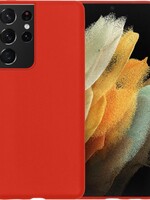 LUQ LUQ Samsung Galaxy S21 Ultra hoesje siliconen - Rood