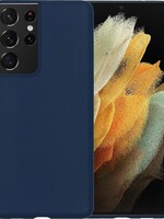 LUQ LUQ Samsung Galaxy S21 Ultra hoesje siliconen - Donkerblauw
